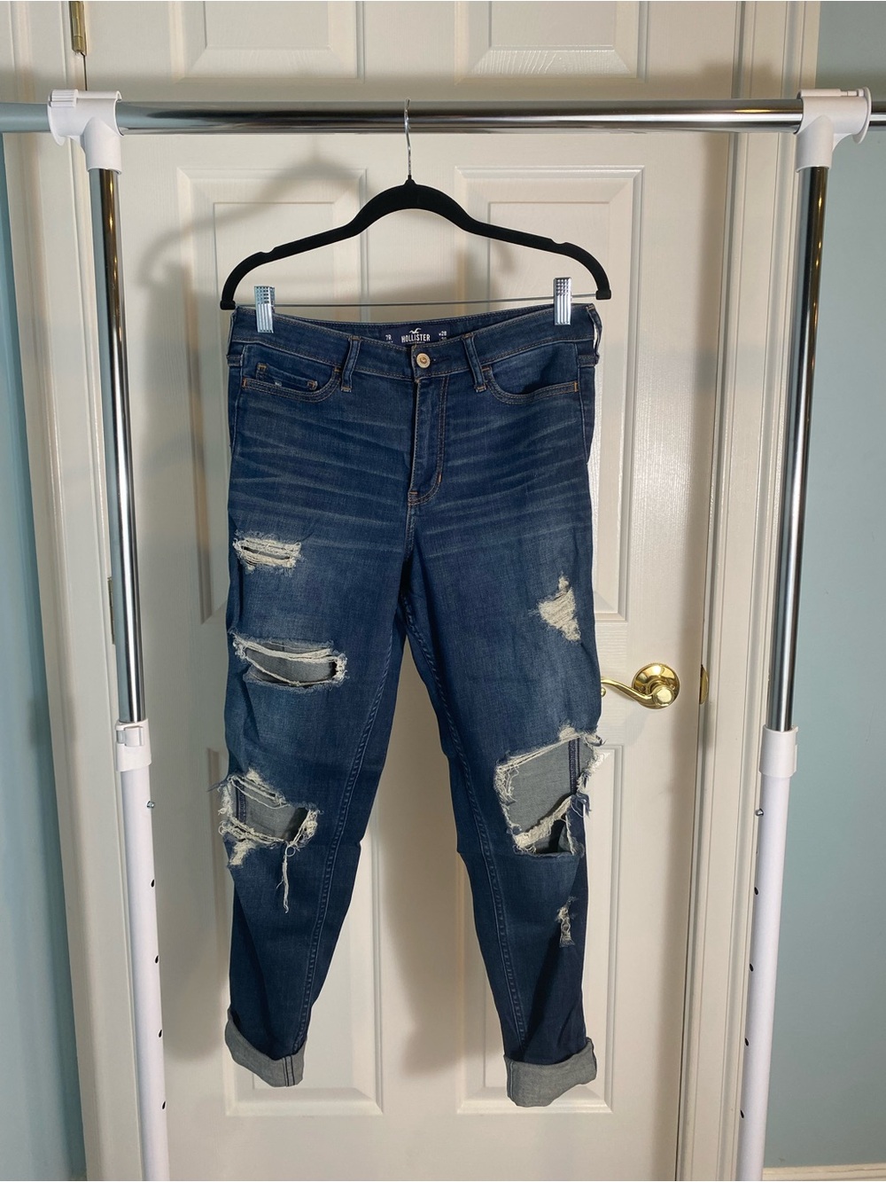 Hollister Dark Blue High Rise Super Skinny Jeans